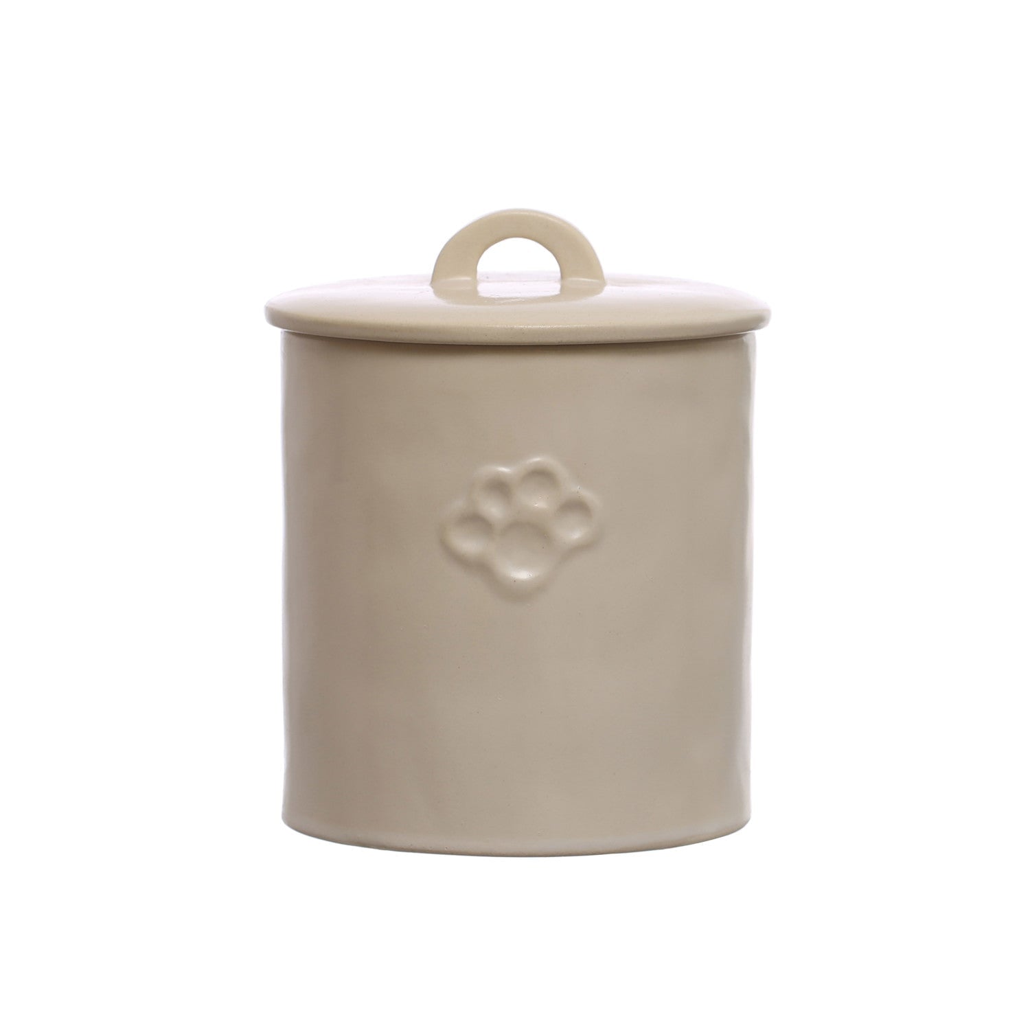 Debossed Stoneware Treat Canister w/ Paw Print: Available at City Home PDX