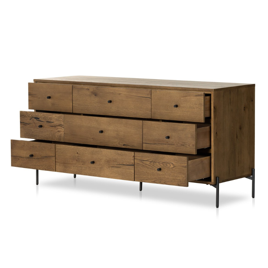 Eaton 9 Drawer Dresser: Open Drawers Product View