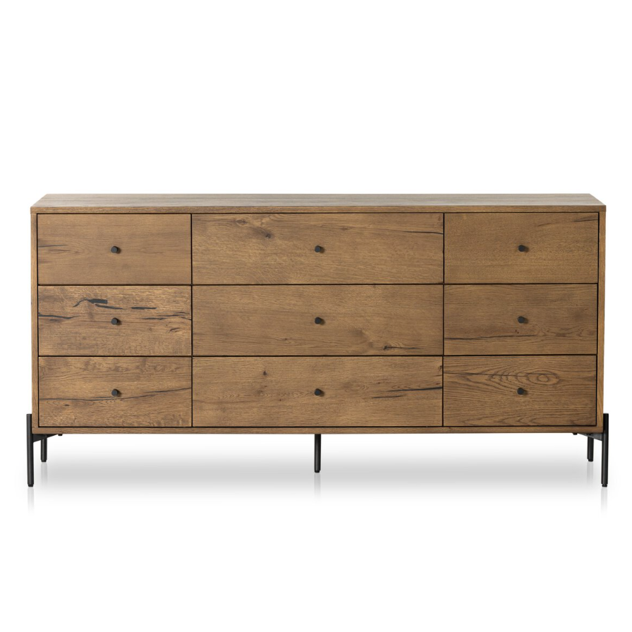 9 drawer mid century modern dresser Four Hands Eaton 9 Drawer Dresser