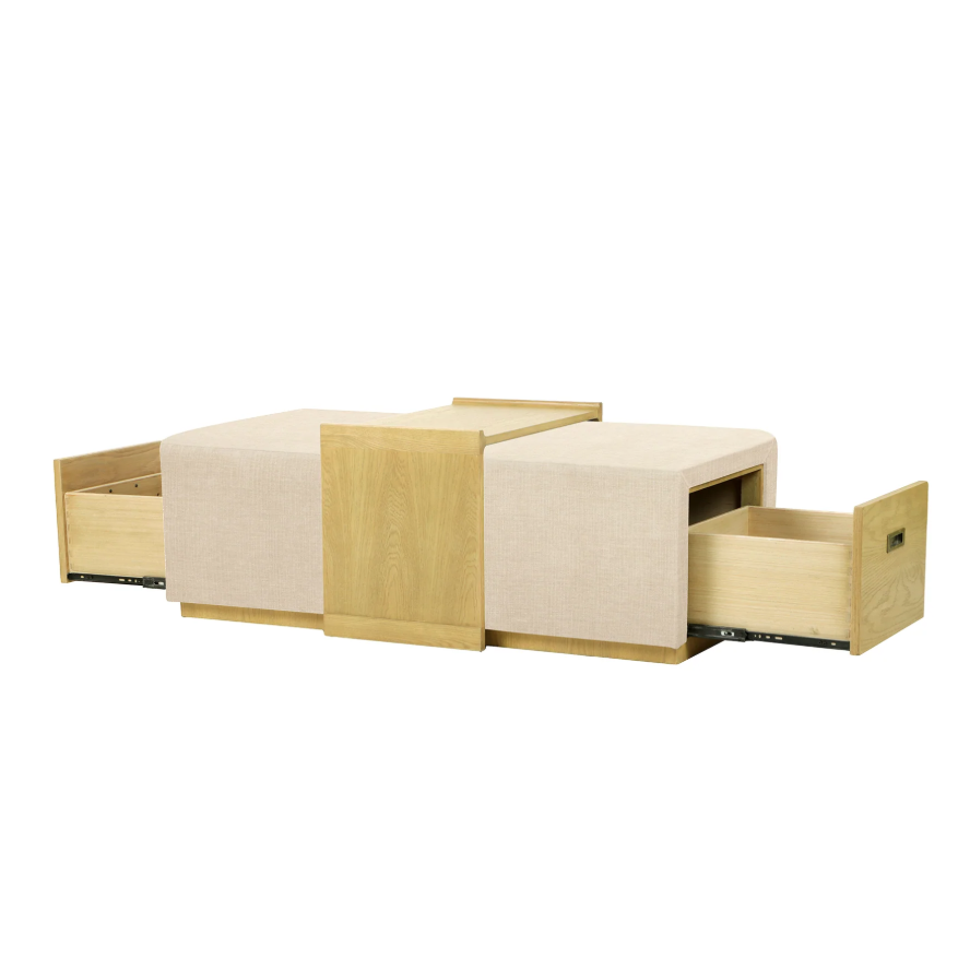 Elara Storage Ottoman: Open Storage Product View