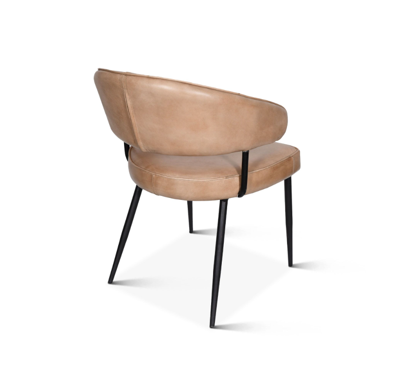 Essex 23" Dover Leather Armchair-Antique Ivory: Product Back View