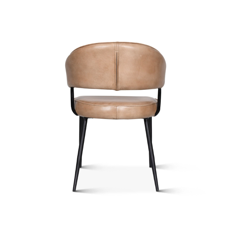 Essex 23" Dover Leather Armchair-Antique Ivory: 2nd Product Back View