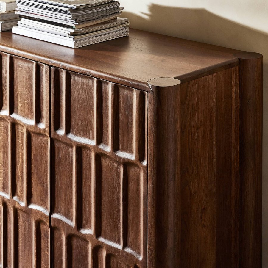 Ezri Sideboard: Carved Wood Pattern View