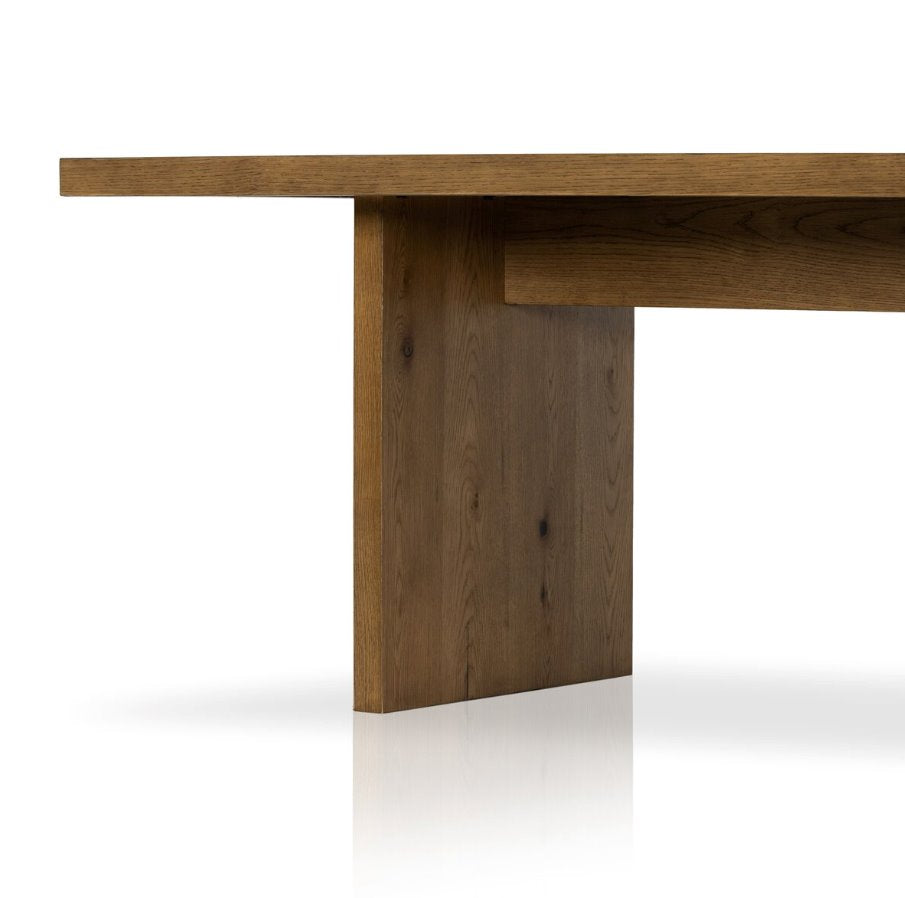 Eaton Amber Oak Dining Table: Product Leg View
