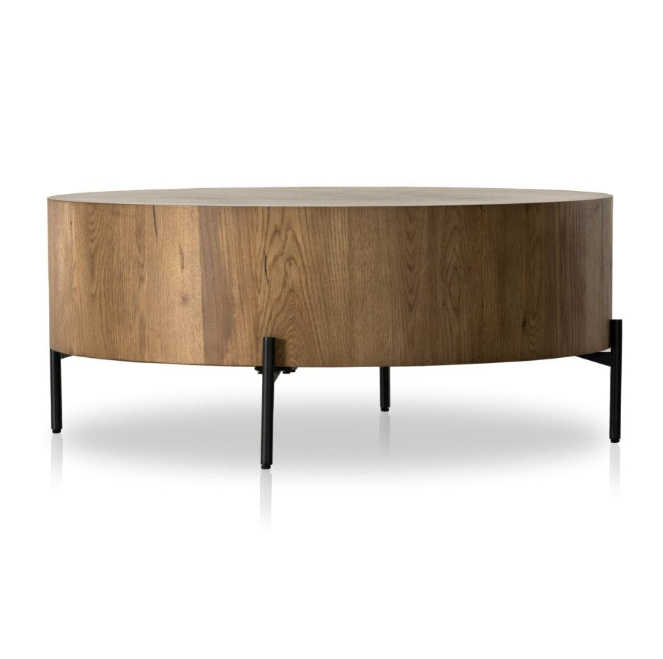 Eaton Drum Coffee Table in Amber Oak Resin: 2nd Product View
