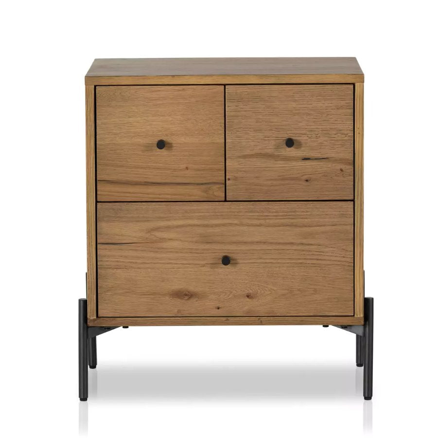 Eaton Nightstand: In Amber Oak Resin Finish