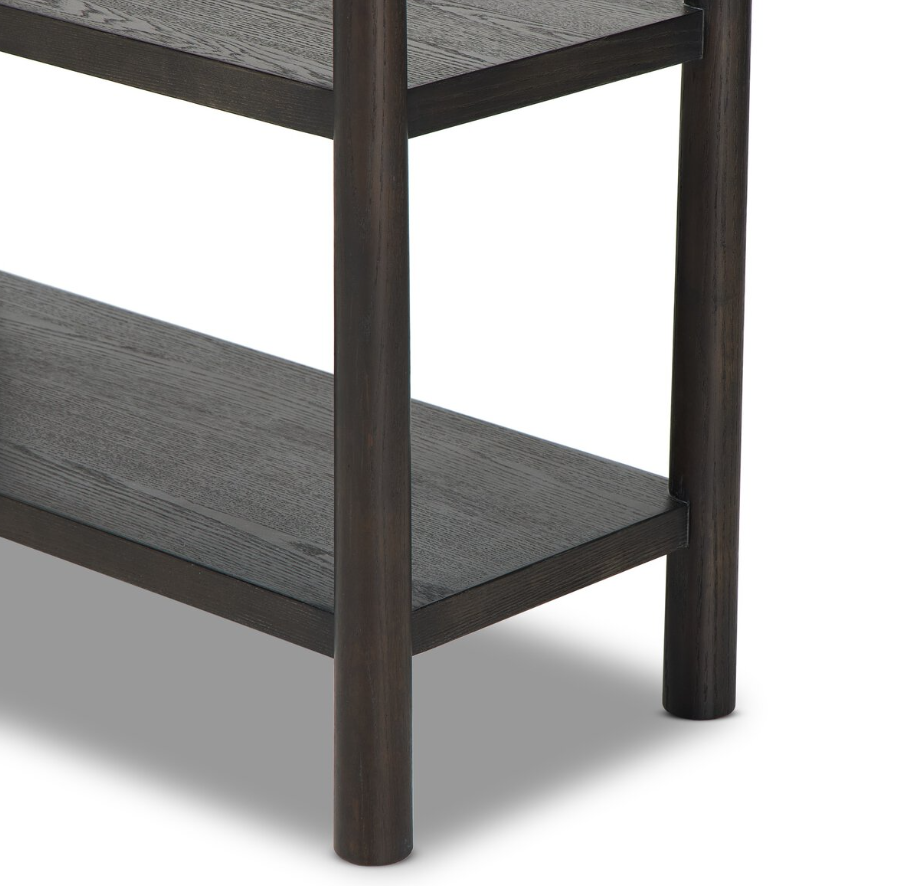 Amber Lewis X Four Hands Eldridge Bookcase-Distressed Black Oak: Product Base View