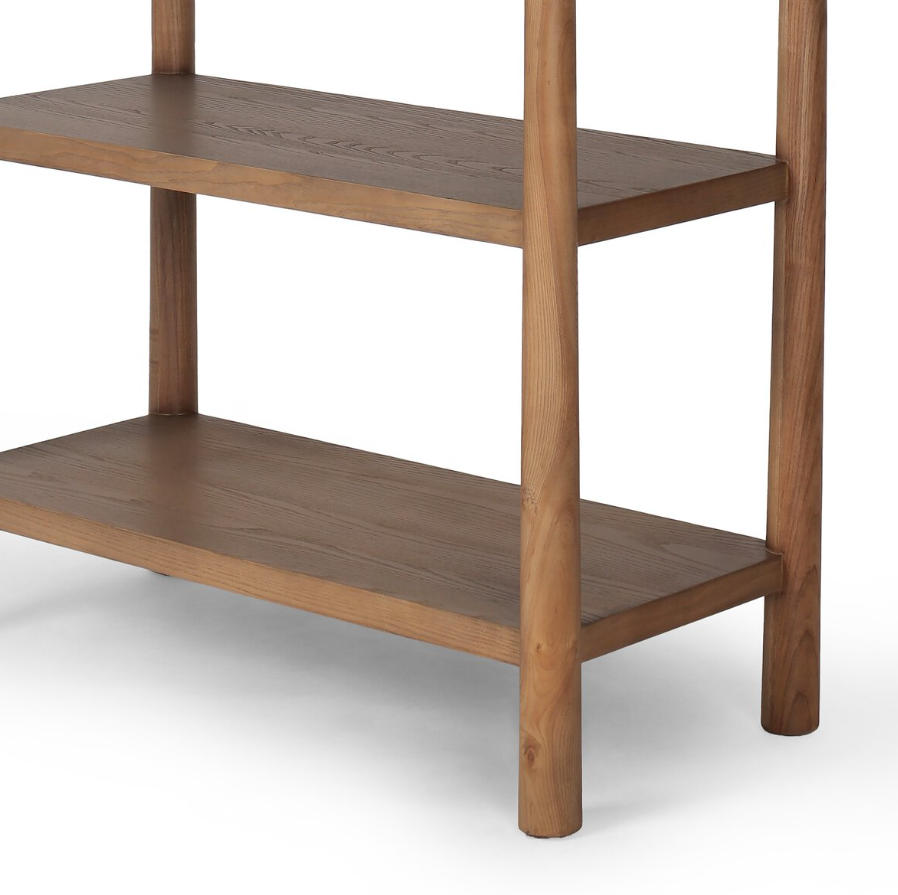 Amber Lewis X Four Hands Eldridge Bookcase-Amber Ash: Up-Close Shelving View