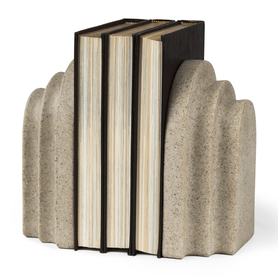 Empire Arch Bookends-Sandstone Resin: Available at City Home PDX
