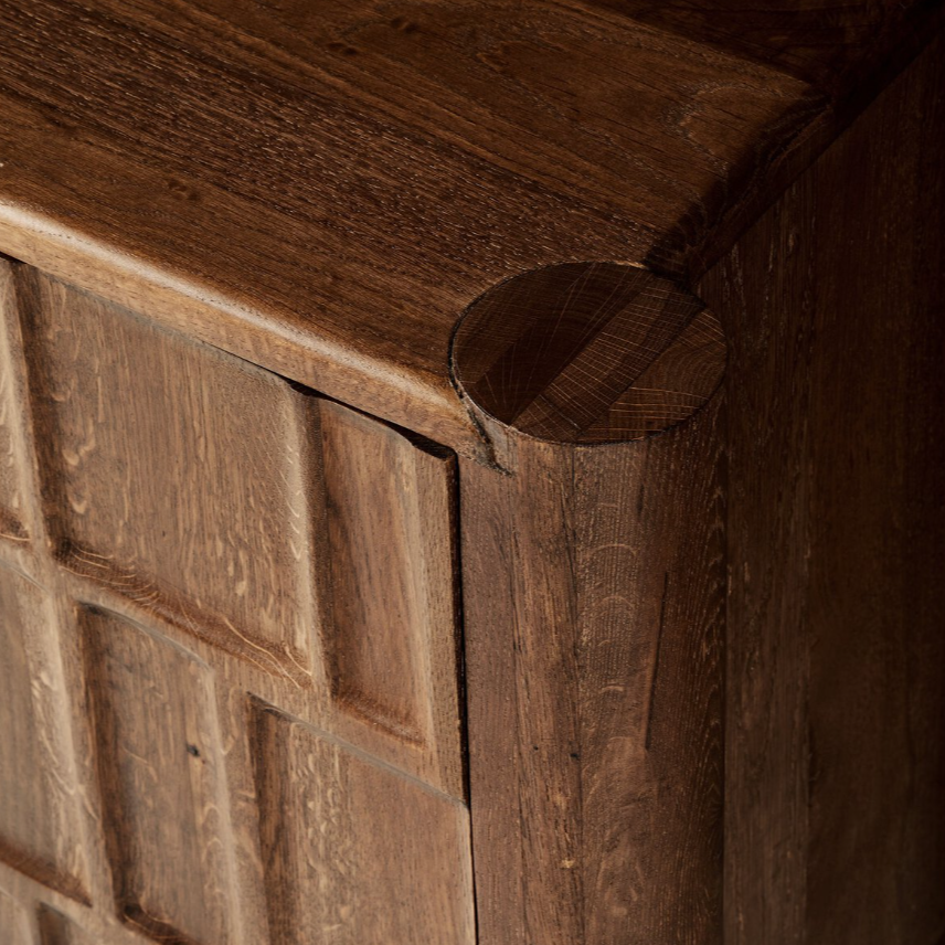 Ezri Media Console-CocoaOak: Product Corner View