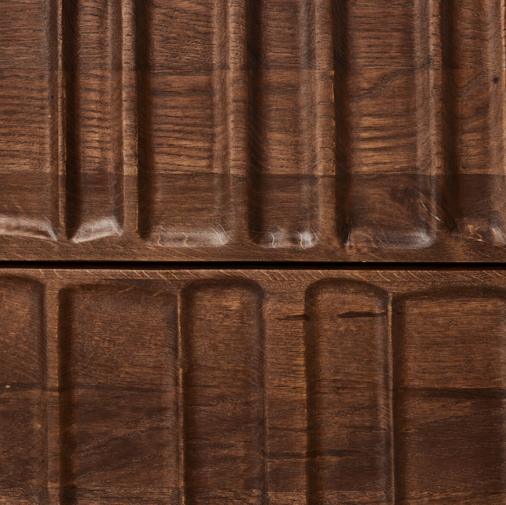 Ezri Nightstand: Carved Wood Finish View