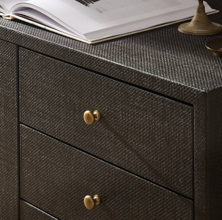 Fiona Media Console: Antique Brass Finished Hardware View