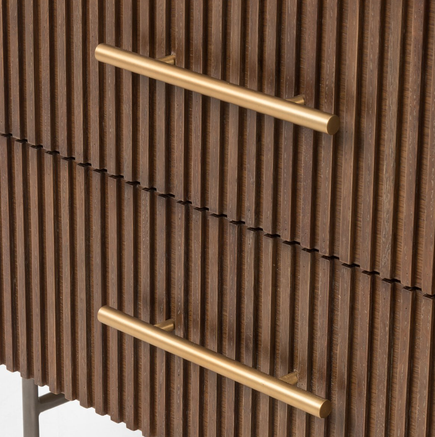 Fletcher Large Nightstand: Brass Hardware