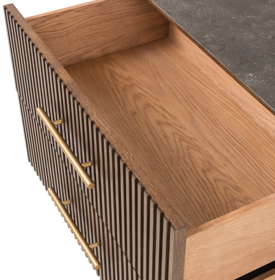 Fletcher Large Nightstand: Open Drawer View