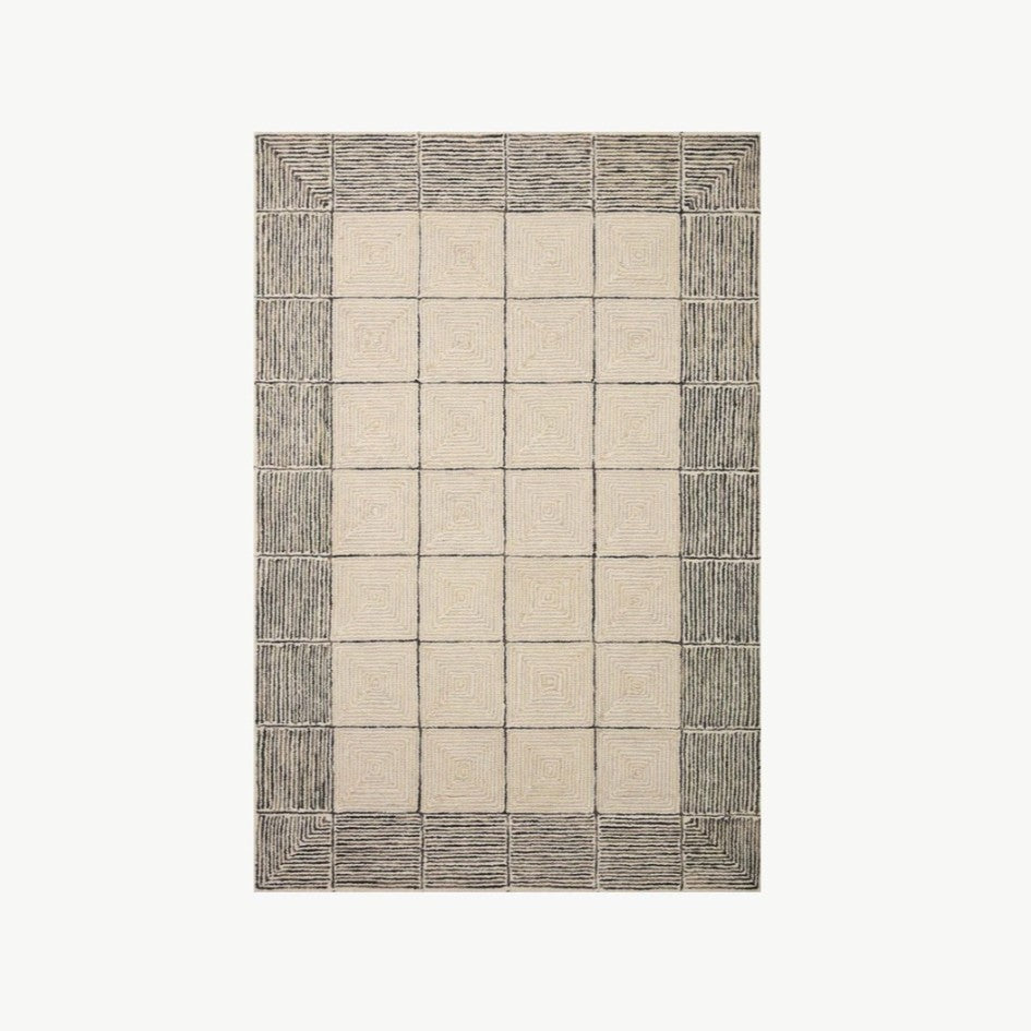 Chris Loves Julia X Loloi Francis Rug in Cream/Black: Available at City Home PDX