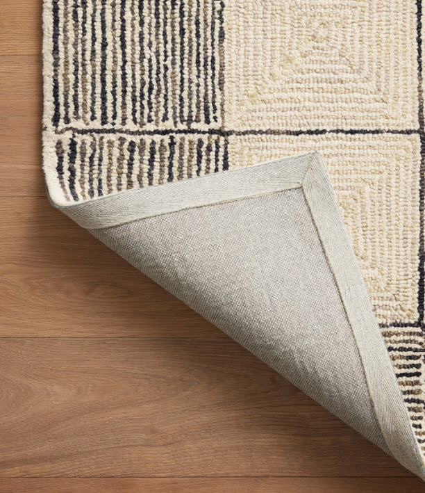 Chris Loves Julia X Loloi Francis Rug in Cream/Black: Product Backing View