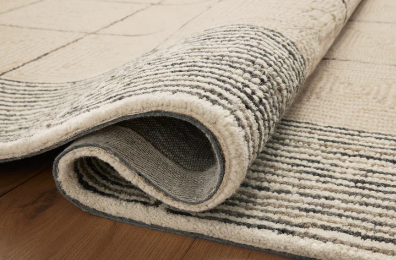 Chris Loves Julia X Loloi Francis Rug in Cream/Black: Folded Product View