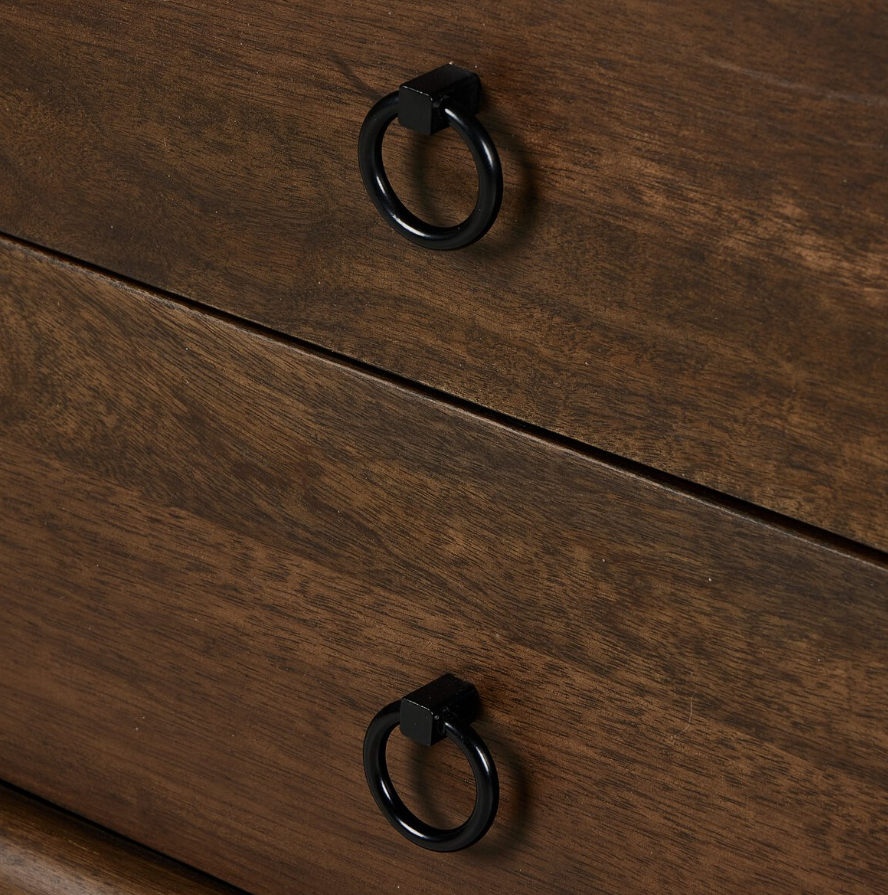 Freddie Nightstand: Cast Iron Key Ring Pulls