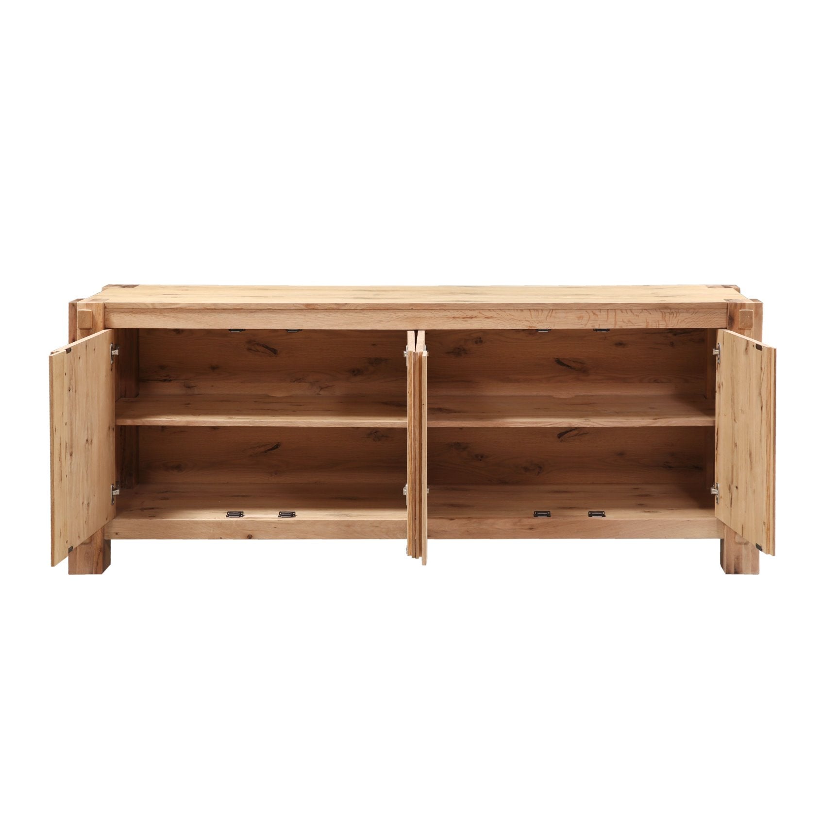 Flagstaff 80" Buffet: Front Open Cabinet View