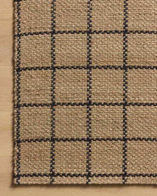 Chris Loves Julia X Loloi Fletcher Rug in Natural/Black: Up-Close Product Pattern View