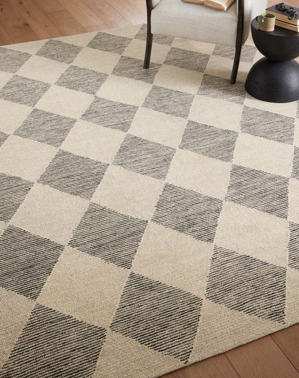 Chris Loves Julia x Loloi Francis Rug in Beige/Charcoal: Up-Close View