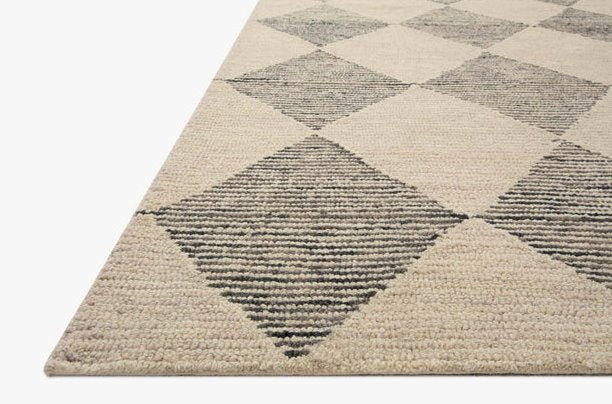 Chris Loves Julia x Loloi Francis Rug in Beige/Charcoal: Pile Height View