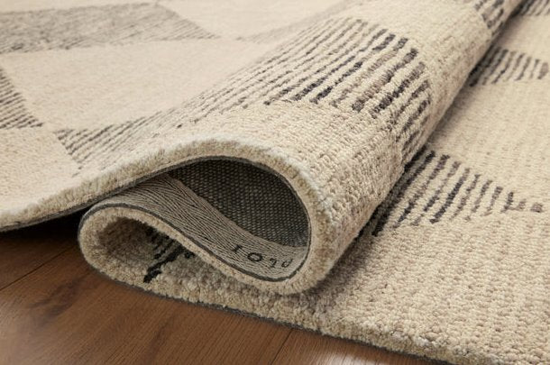 Chris Loves Julia x Loloi Francis Rug in Beige/Charcoal: Product Folded View