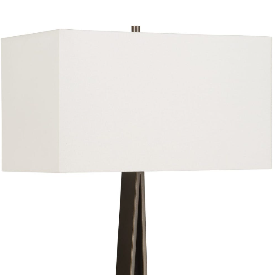 Galloway Floor Lamp: Hardback Linen Shade View