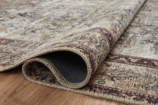 Amber Lewis x Loloi Georgie Rug in Teal/Antique: Product Folded View