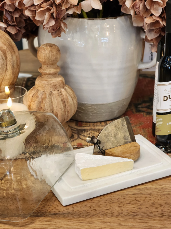 Glass Cloche with Marble Base: Product View