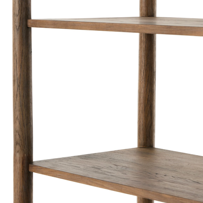 Glenview Bookcase: Up-Close Tier Shelving View