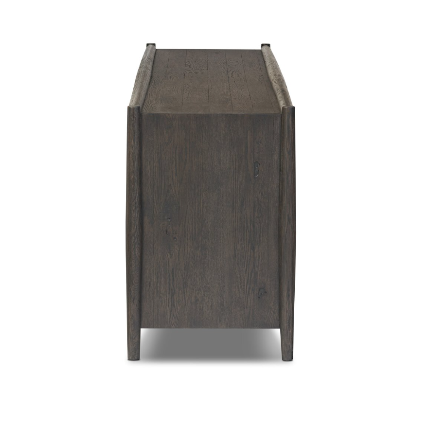 Glenview 6 Door Sideboard-Smoked Black Oak: Product Side View