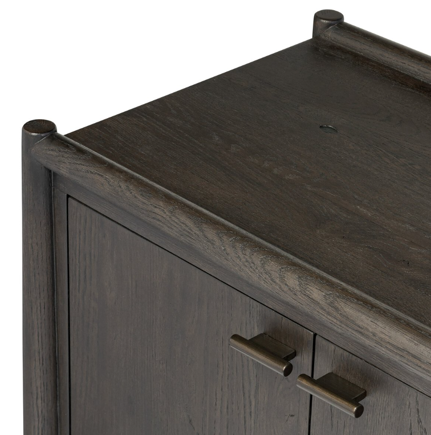 Glenview 6 Door Sideboard-Smoked Black Oak: Top Product Corner View