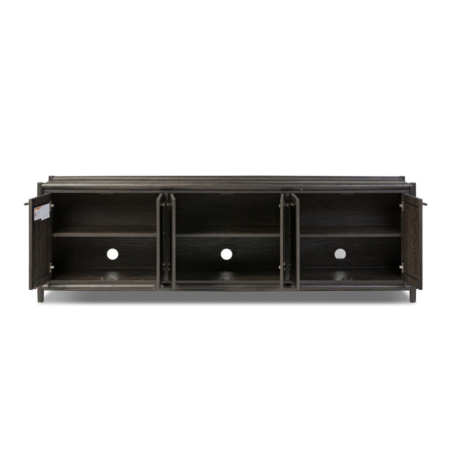 Glenview 6 Door Sideboard-Smoked Black Oak: Open Doors Product View
