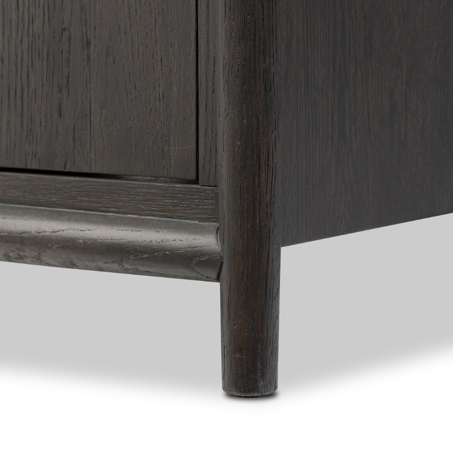 Glenview 6 Door Sideboard-Smoked Black Oak: Product Legs View