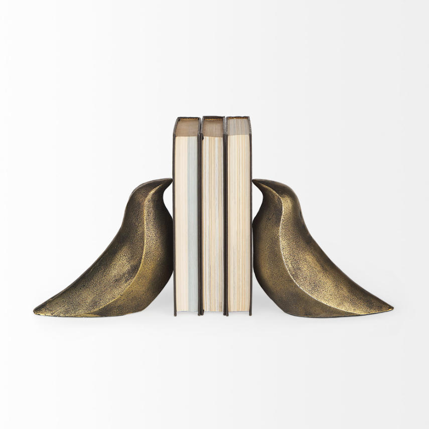 Dover Gold Aluminum Bookends: Available at City Home PDX