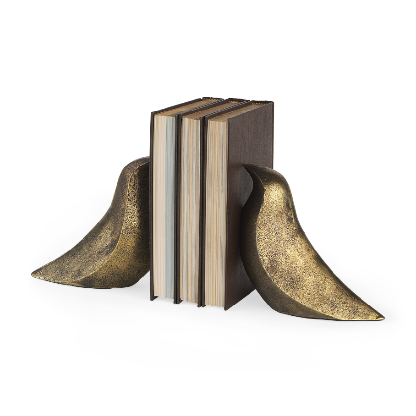 Dover Gold Aluminum Bookends: Product View