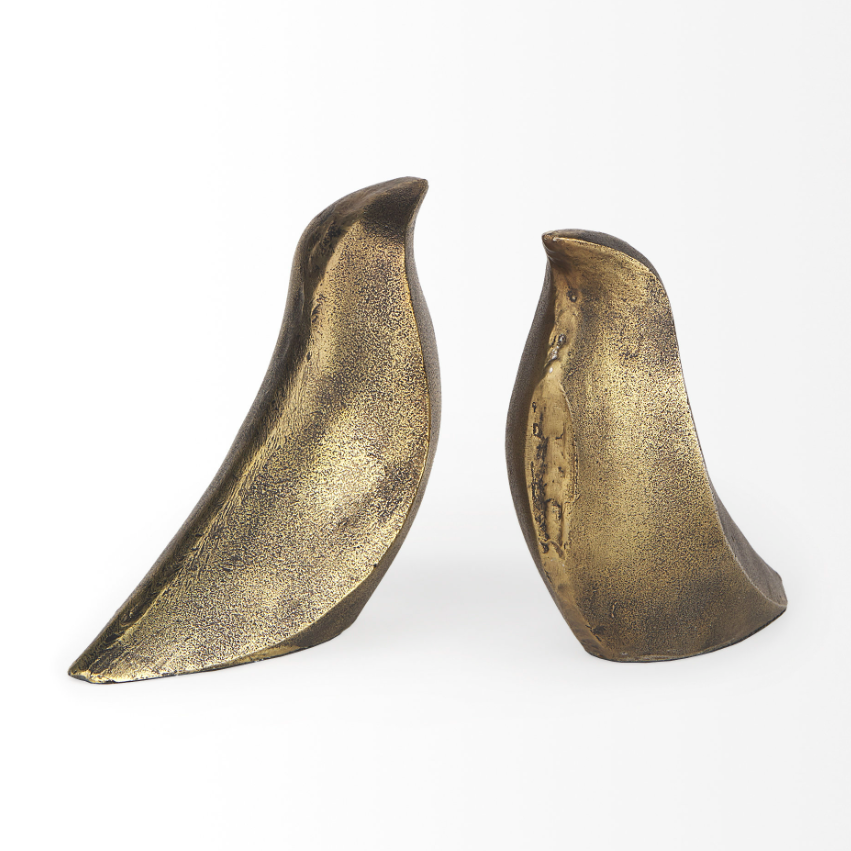 Dover Gold Aluminum Bookends: Front Product View