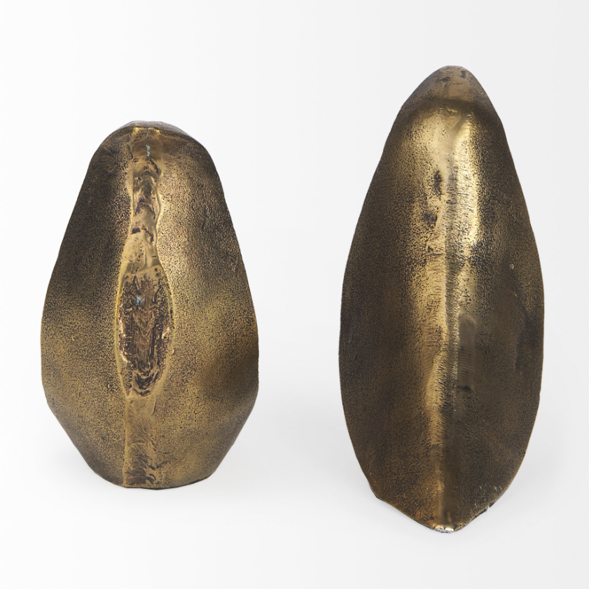 Dover Gold Aluminum Bookends: Back Product View