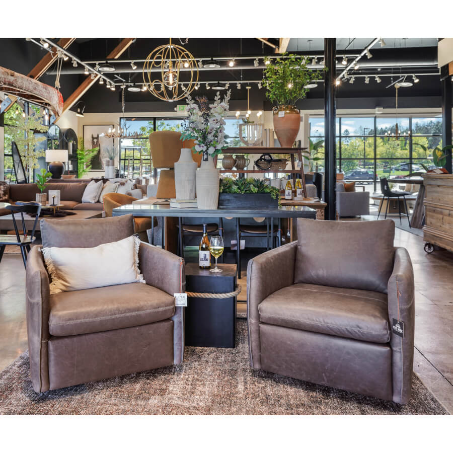 Gemma Chair: Leather upholstery view