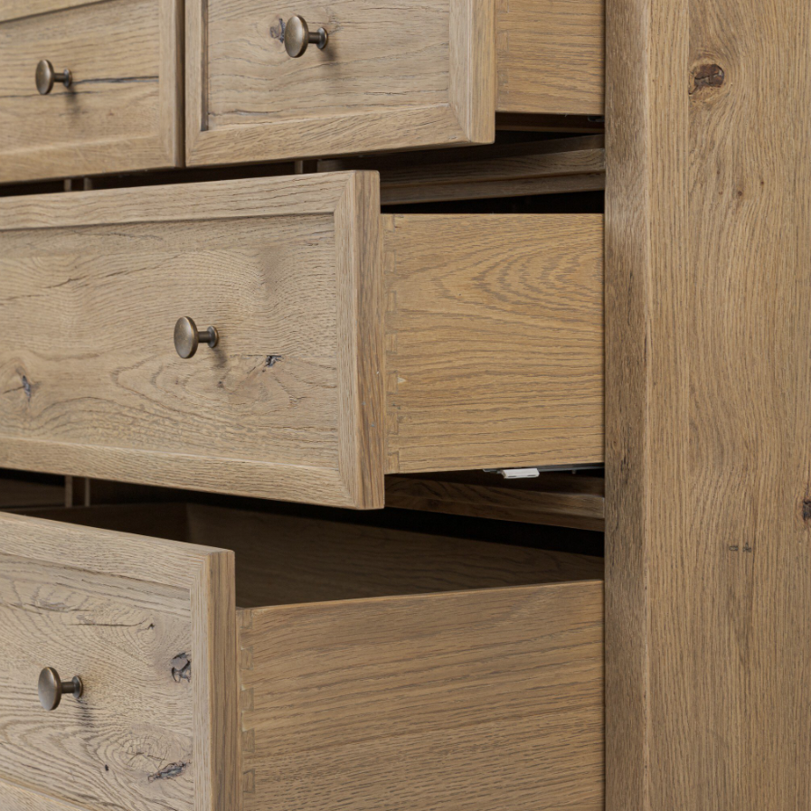 Amber Lewis X Four Hands Geoffrey Wide Dresser: 2nd Up-Close Open Drawers Product View