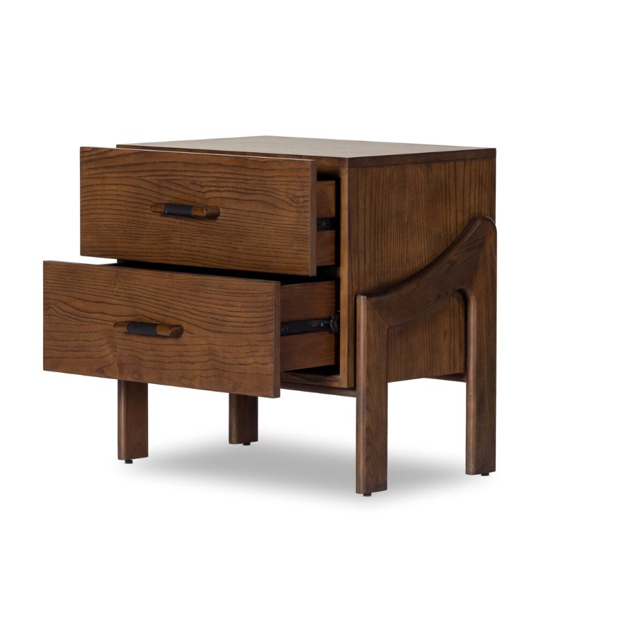Halston Nightstand - shown with drawers open