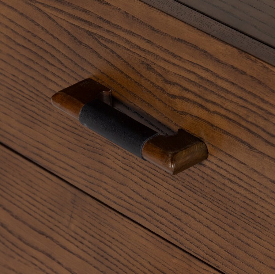 Halston Nightstand - detail view of drawer handle