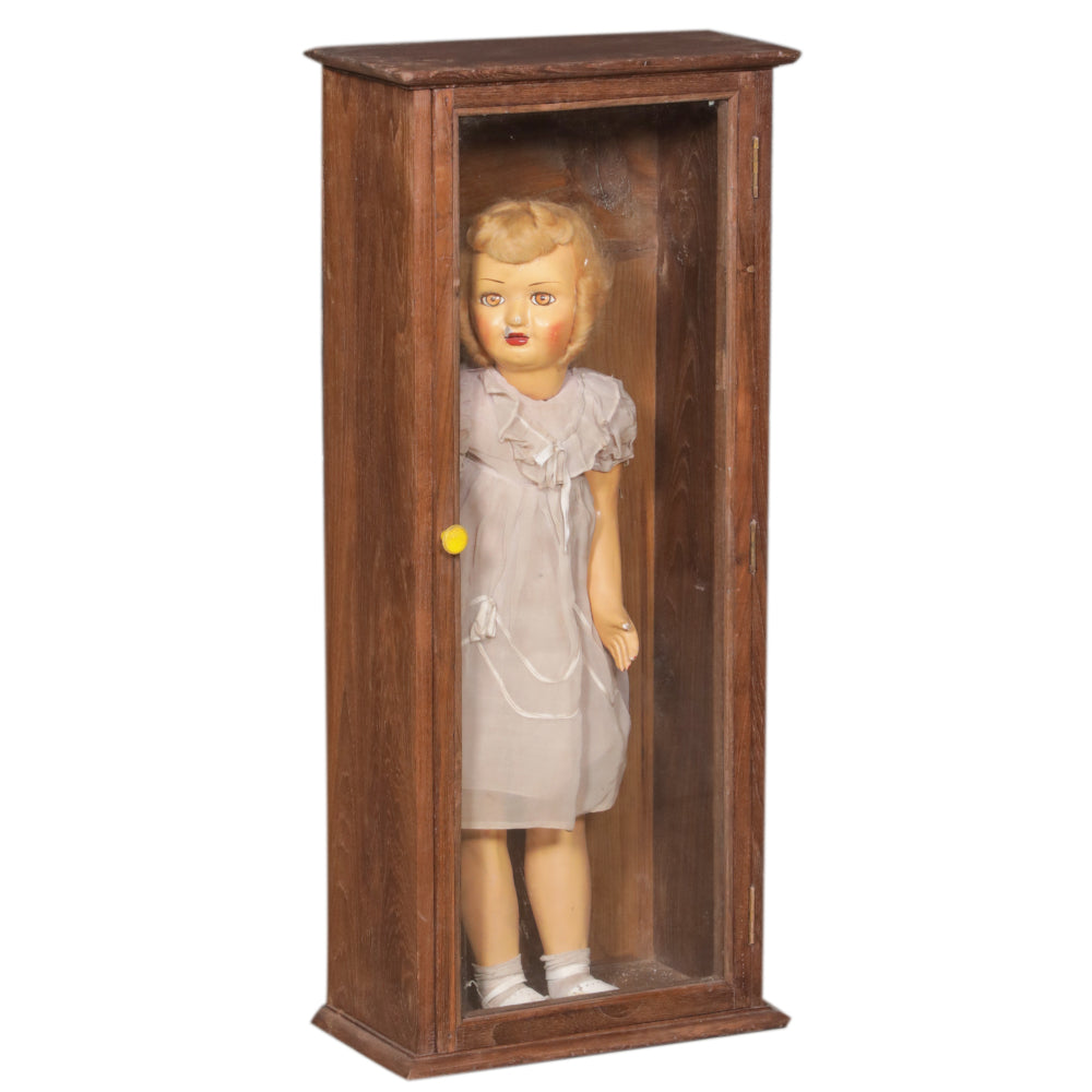 Handcrafted Cabinet with Doll: Available at City Home PDX