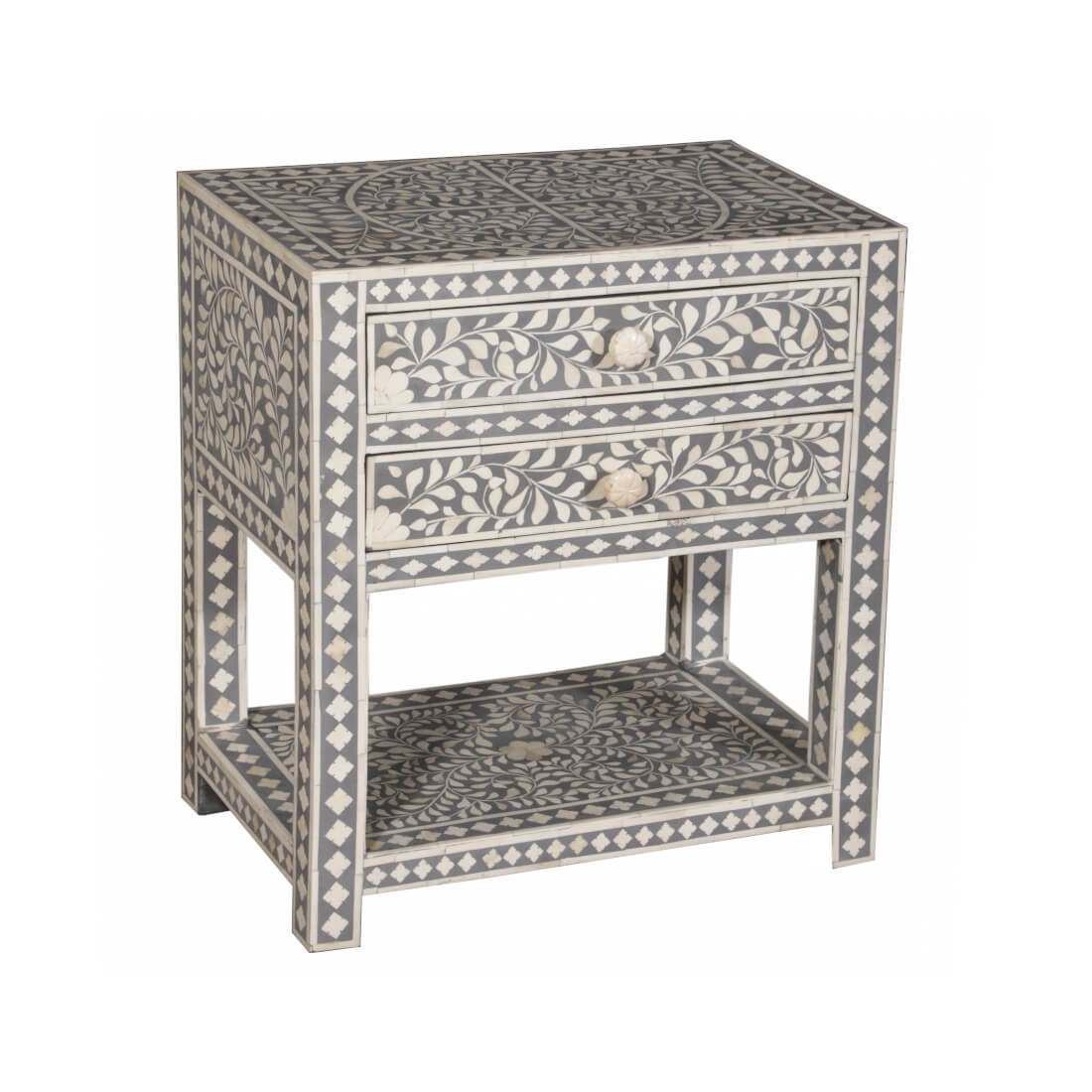 Handcrafted Table with Bone Work: Available at City Home PDX