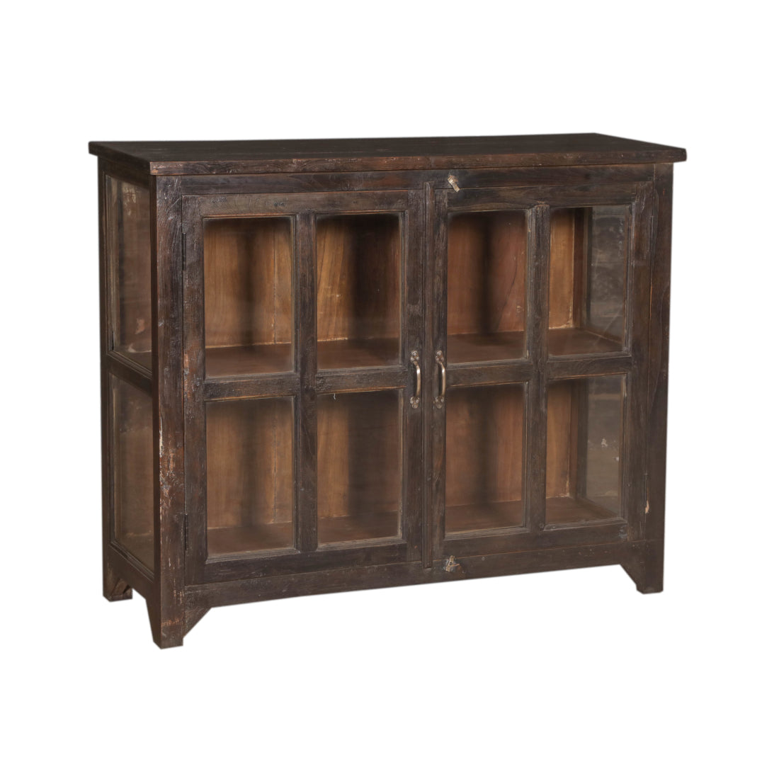 Dark Wood Cabinet with Glass-Style Two: Product View