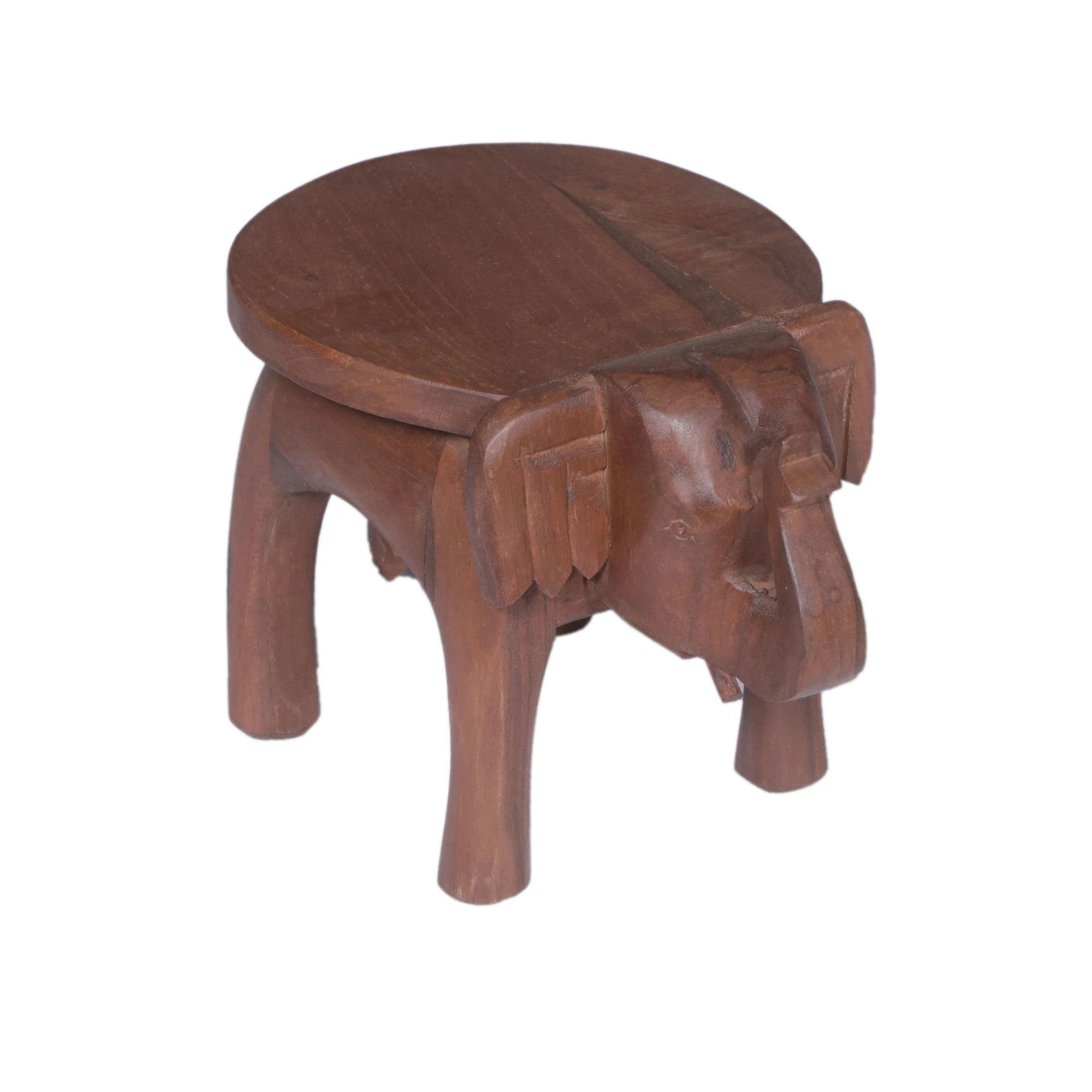 Handmade Teak Elephant Stand | Found + Collected