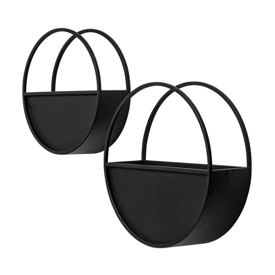 Hank Set of 2 Metal Wall Planters: Product View