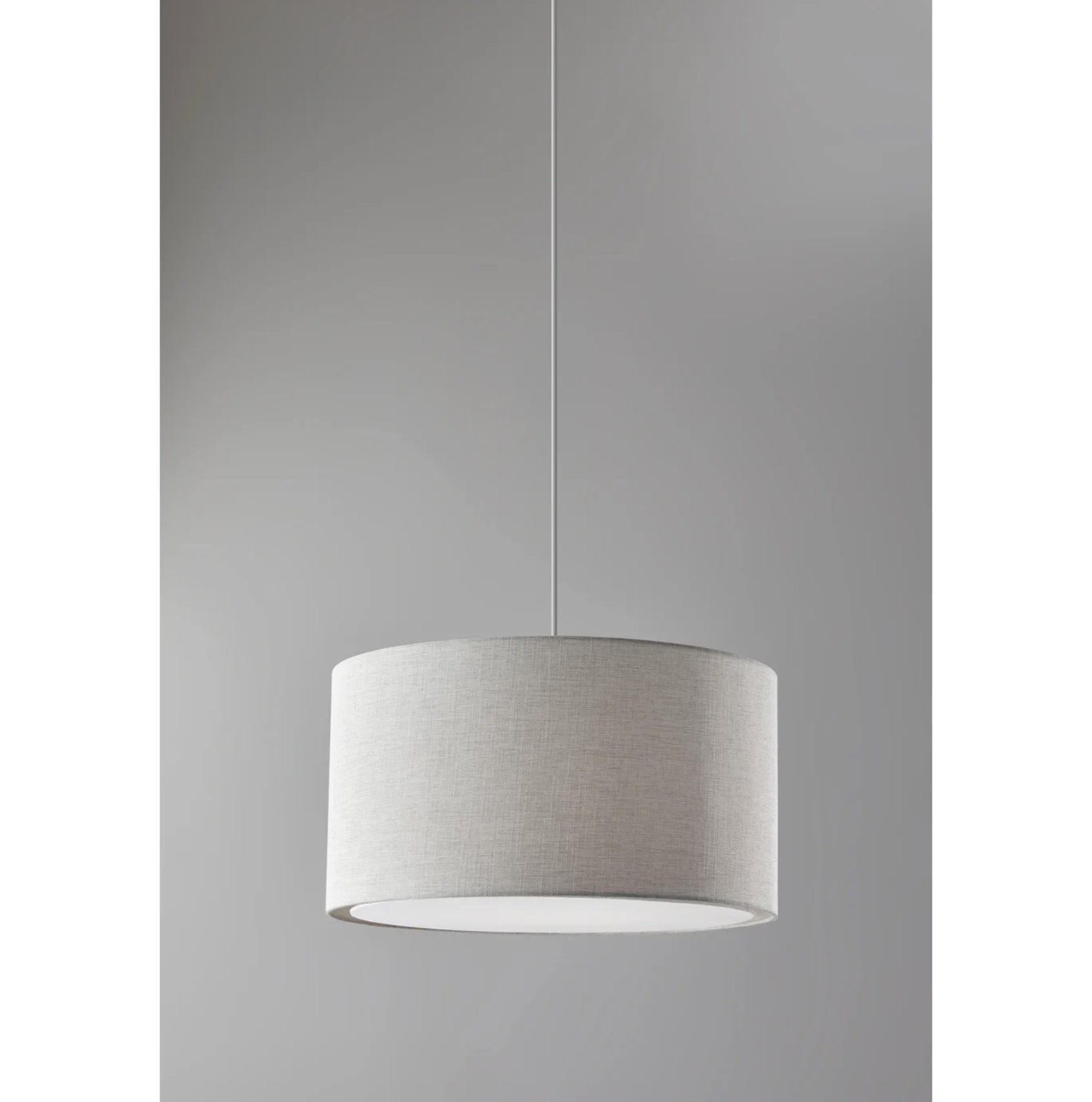 Harvest Large Drum Pendant in White: Front Product View