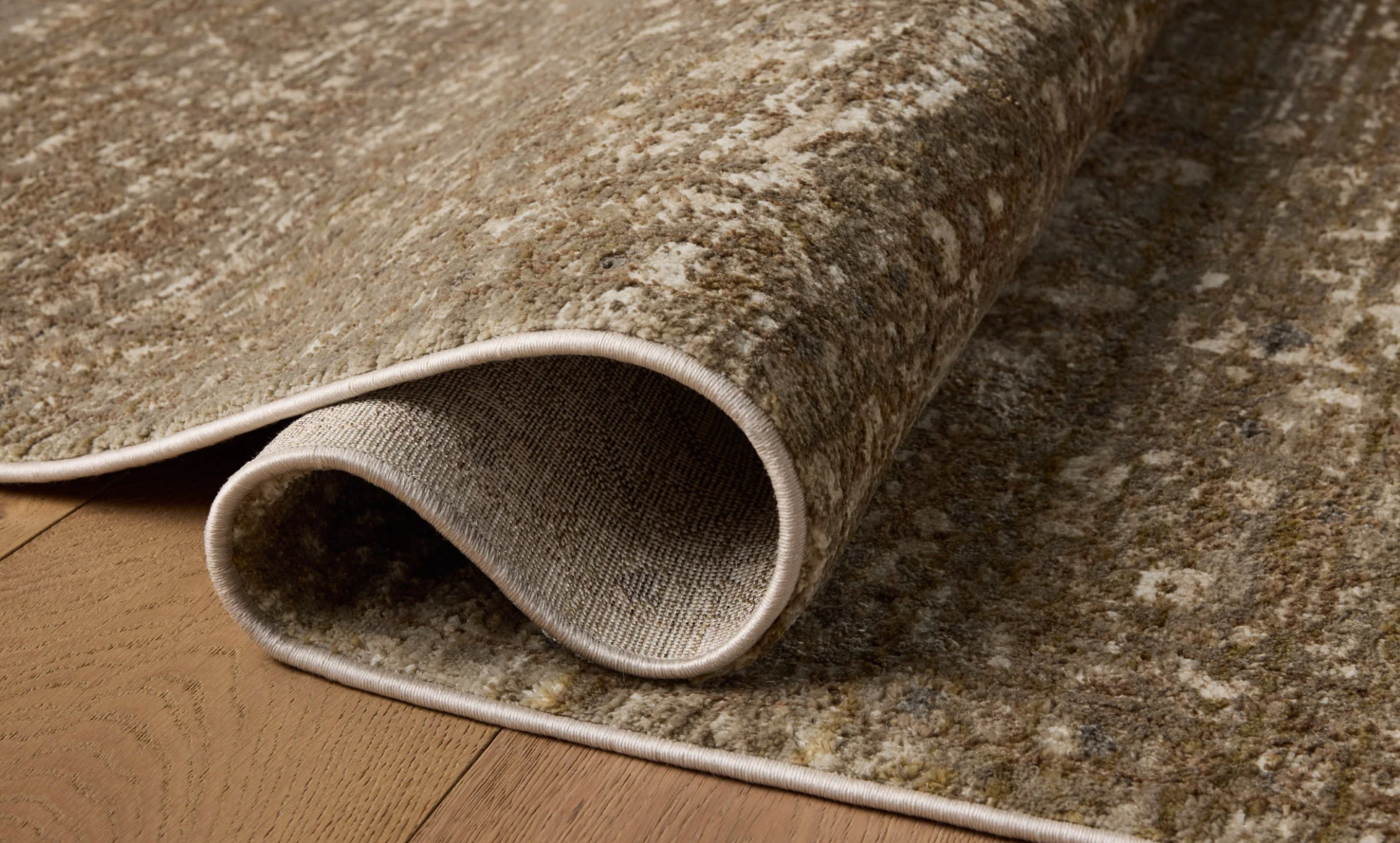 Haywood Rug in Sage/Brown: Product Folded View